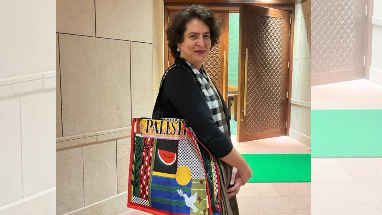 'From Granddaughter Of Nehru': Ex-Pak Minister Heaps Praises On Priyanka Gandhi For 'Palestine' Bag