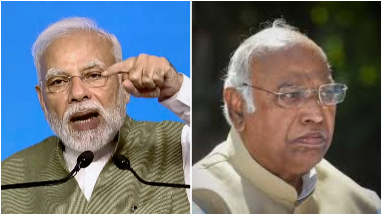 PM Modi  and Mallikarjun Kharge