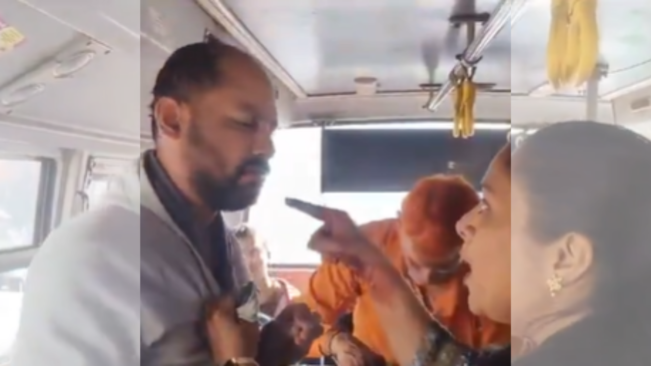 watch: woman slaps man 25 times inside bus in pune. here's why