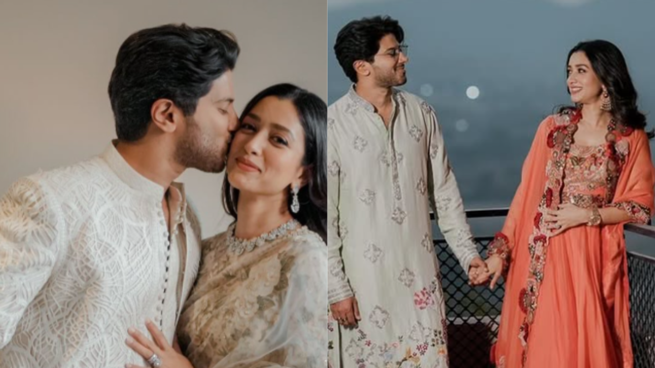 Dulquer Salmaan Kisses Wife Amal Sufiya On Their Thirteenth Anniversary. See Pics