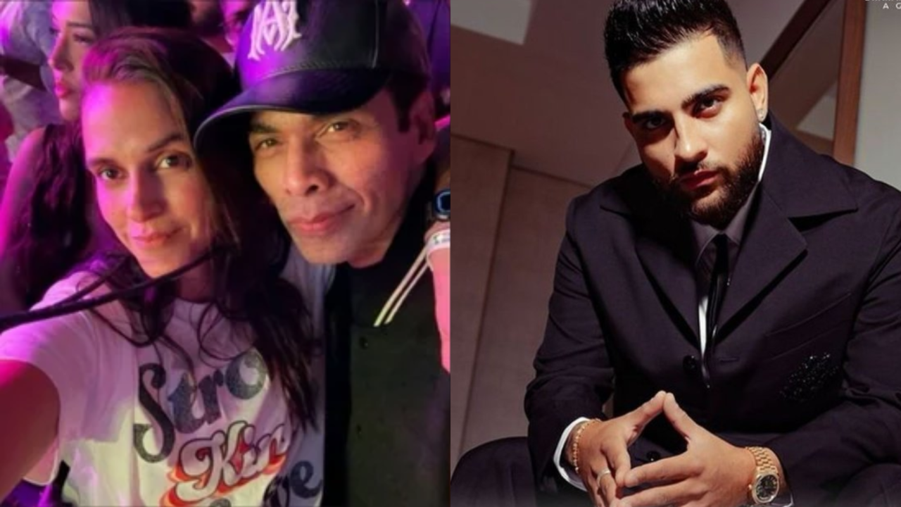 Karan Johar Goes 'Tauba Tauba' As He Attends 'Showman' Karan Aujla Concert With Neha Dhupia. Watch Video