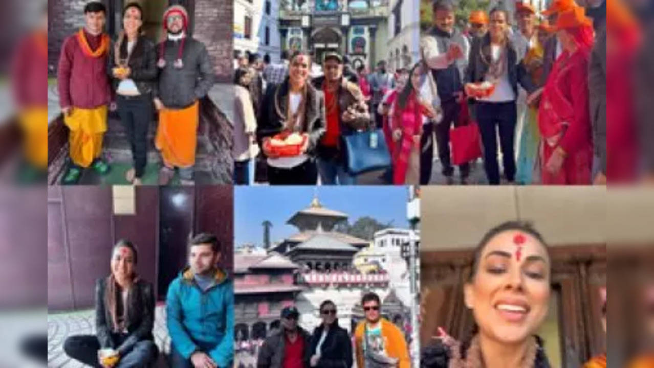 Nia Sharma crosses 525 Shiva lingams to offers prayers at Pashupatinath temple