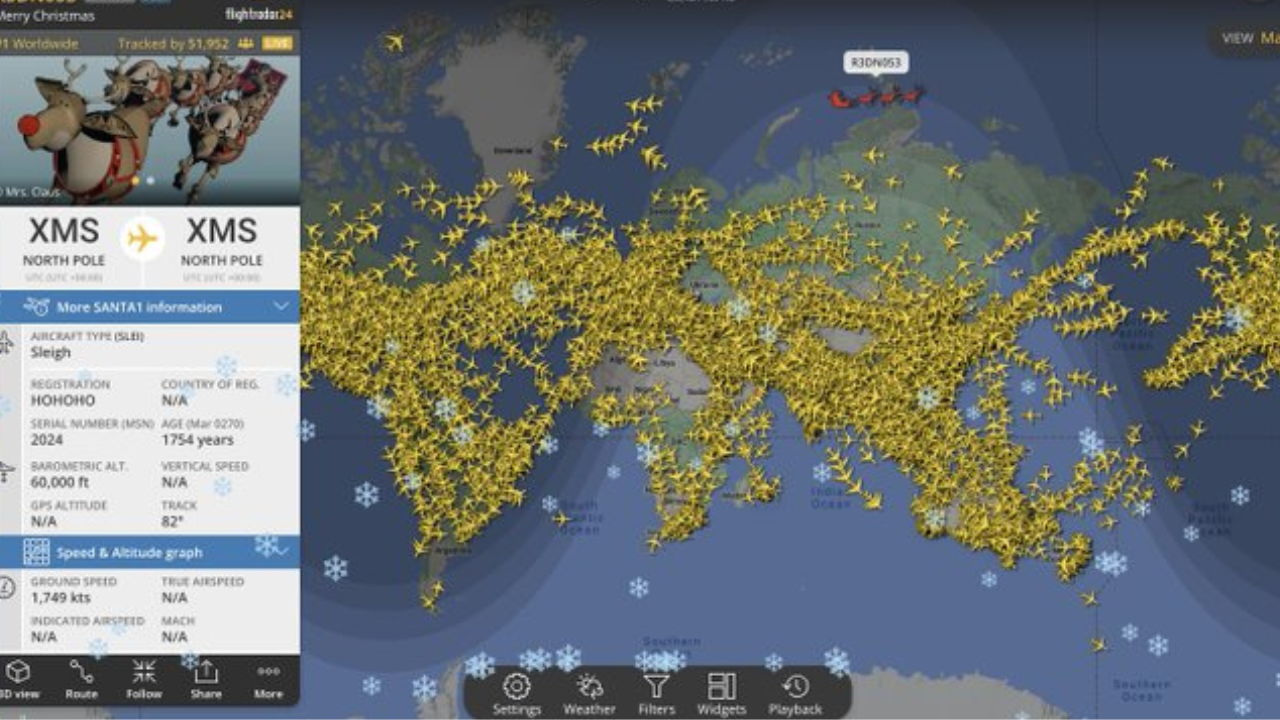 Santa's Sleigh Becomes Most Tracked On Flight Radar