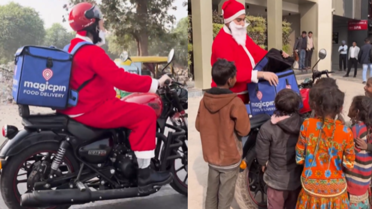 Delhi man dresses as Santa.