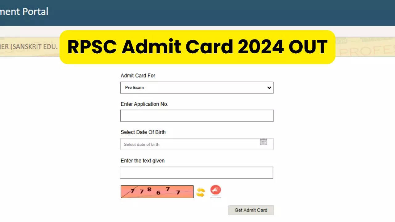 RPSC Admit Card 2024 OUT