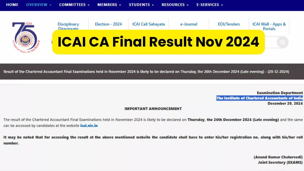 ICAI CA Final Result Nov 2024