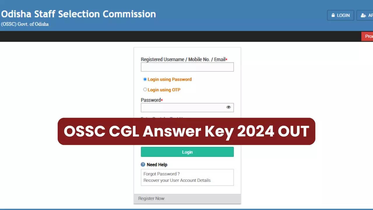 OSSC CGL Answer Key 2024 OUT