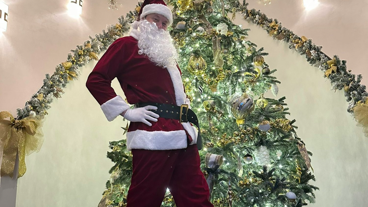 Elon Musk dressed up as Santa on Christmas