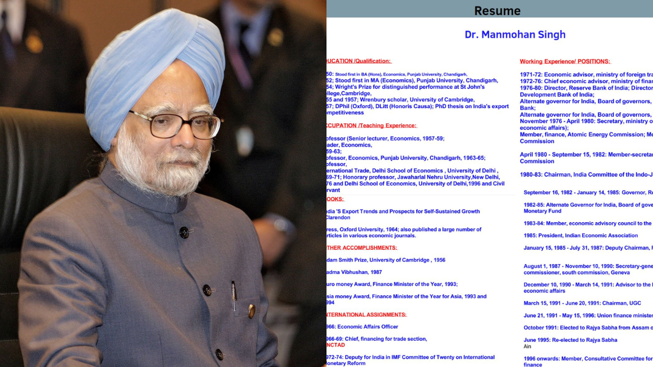 Manmohan Singh's CV surfaced on LinkedIn