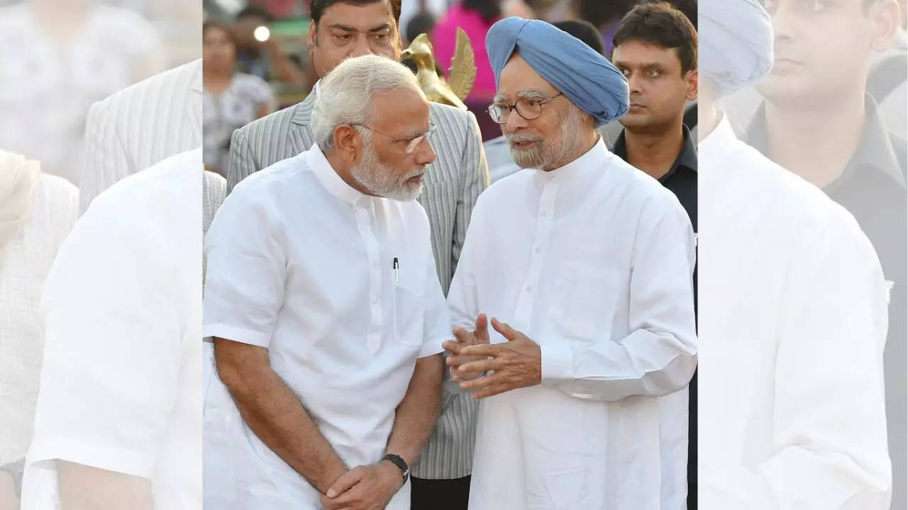 Manmohan Singh and PM Modi.