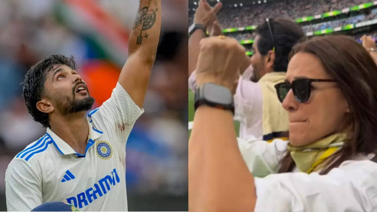 WATCH: Neha Dhupia, Angad Bedi Cheer On From MCG Sidelines As Nitish Kumar Reddy Slams Maiden Century