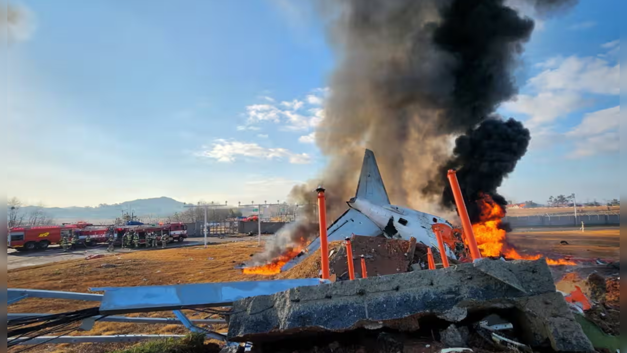 ​ Jeju Air flight burst into flames after hitting a wall on landing at Muan International Airport in South Korea​