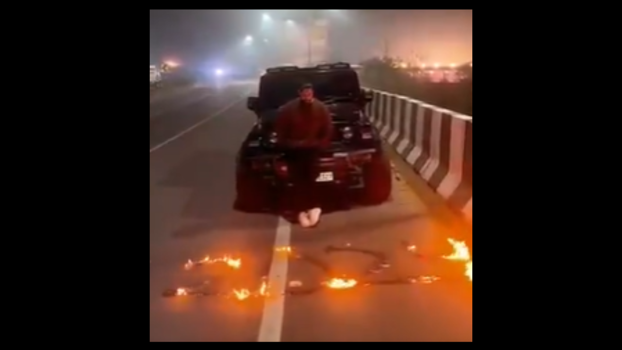 UP Man sets road on fire.