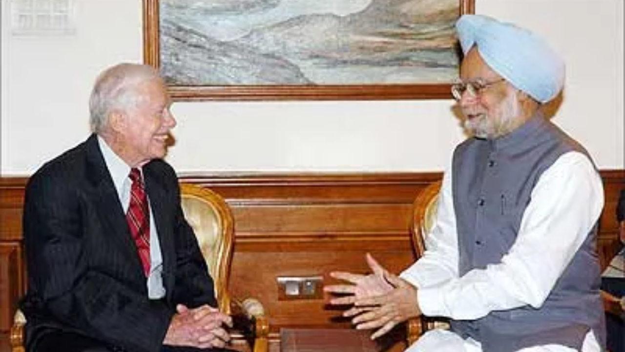 Manmohan Singh and Jimmy Carter