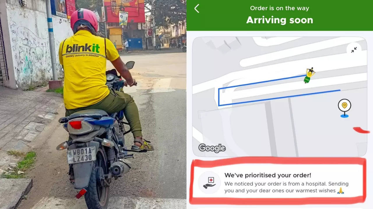 BlinkIt prioritises a hospital delivery in Bengaluru.| Image courtesy: Sanjeet Sahoo