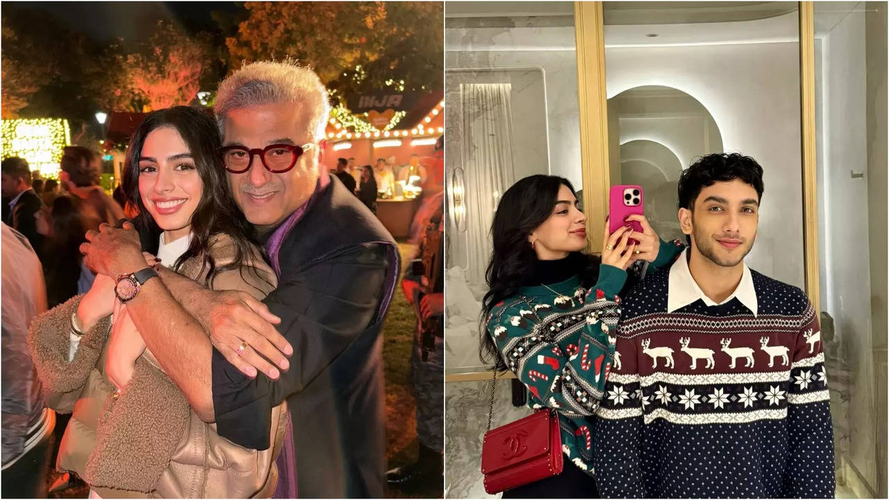 Khushi Kapoor Rings In 2025 With Dad Boney Kapoor. Could You Spot Rumoured Boyfriend Vedang Raina?