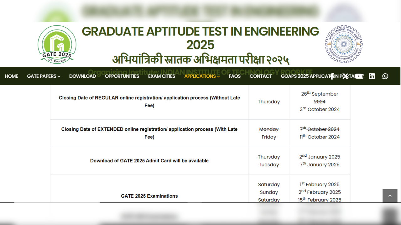 GATE Admit Card 2025 Release Date Postponed to January 7, Check Official Notice