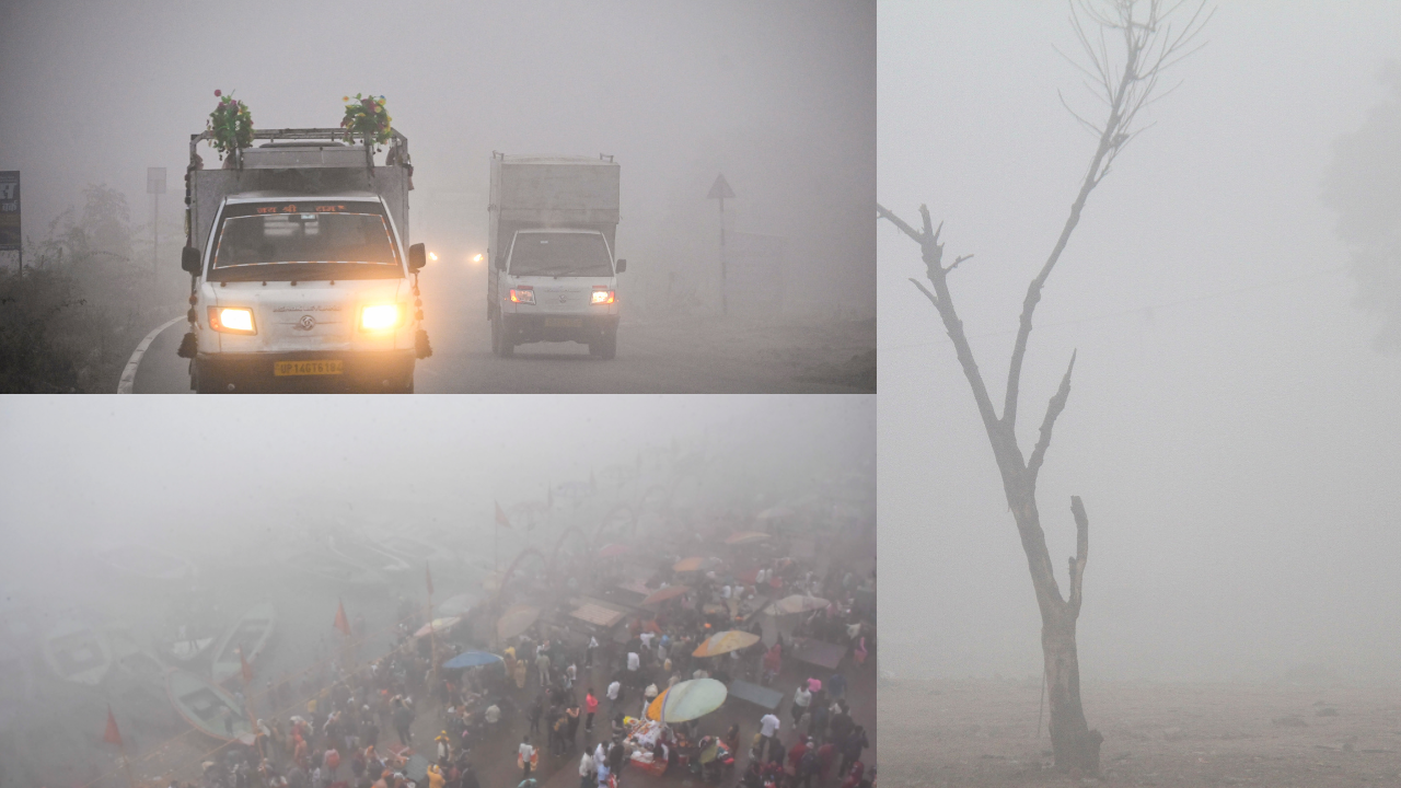 North India covered in dense fog