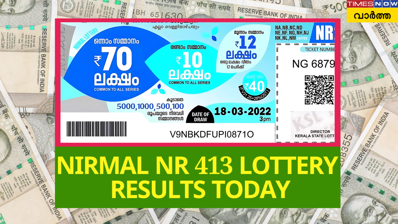 Kerala Nirmal NR 413 Lottery Result Today