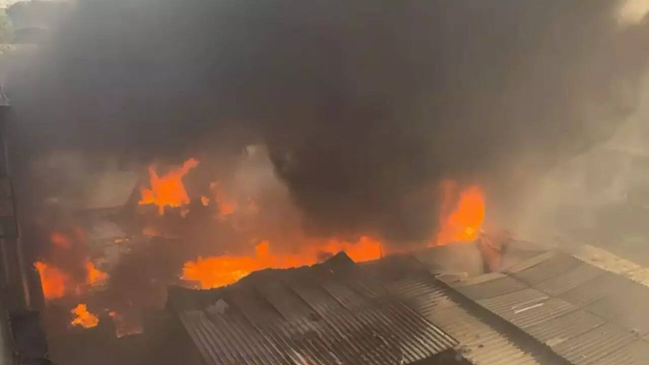 hyderabad: massive fire breaks out at rishika chemical godown