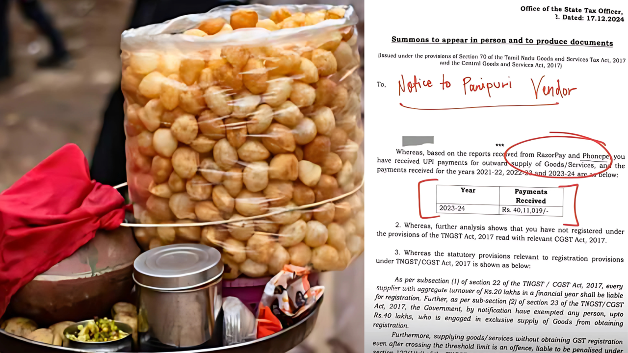 Pani Puri vendor got GST notice For his Annual Income of Rs 40 lack