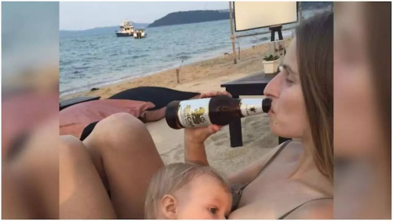 Czech psychologist goes viral for breastfeeding while drinking beer