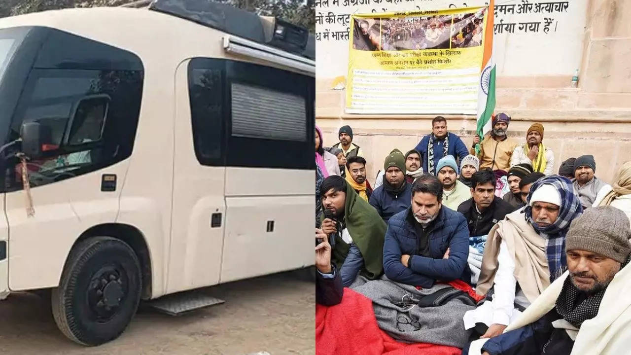 Jan Suraaj Party chief Prashant Kishor and his vanity van