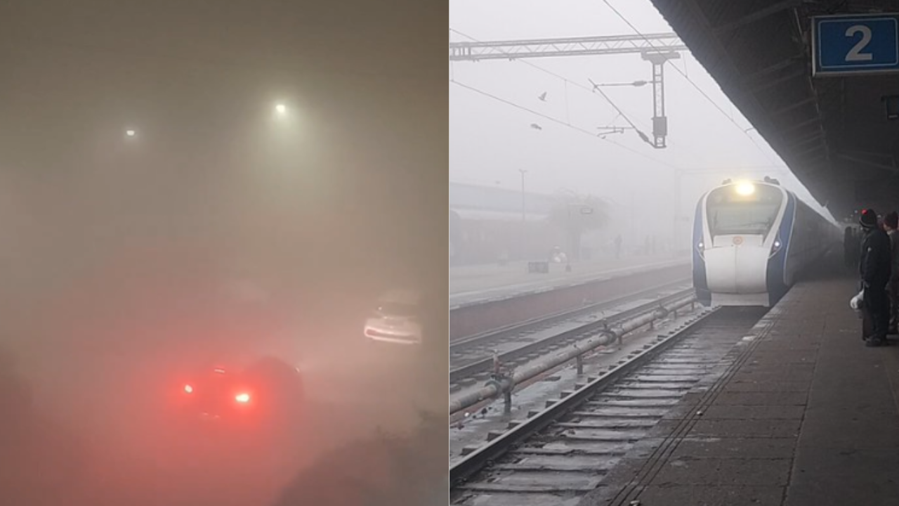 chandigarh fog today ‘lost in fog’: dense smog shrouds chandigarh, disrupting flights, trains, and traffic