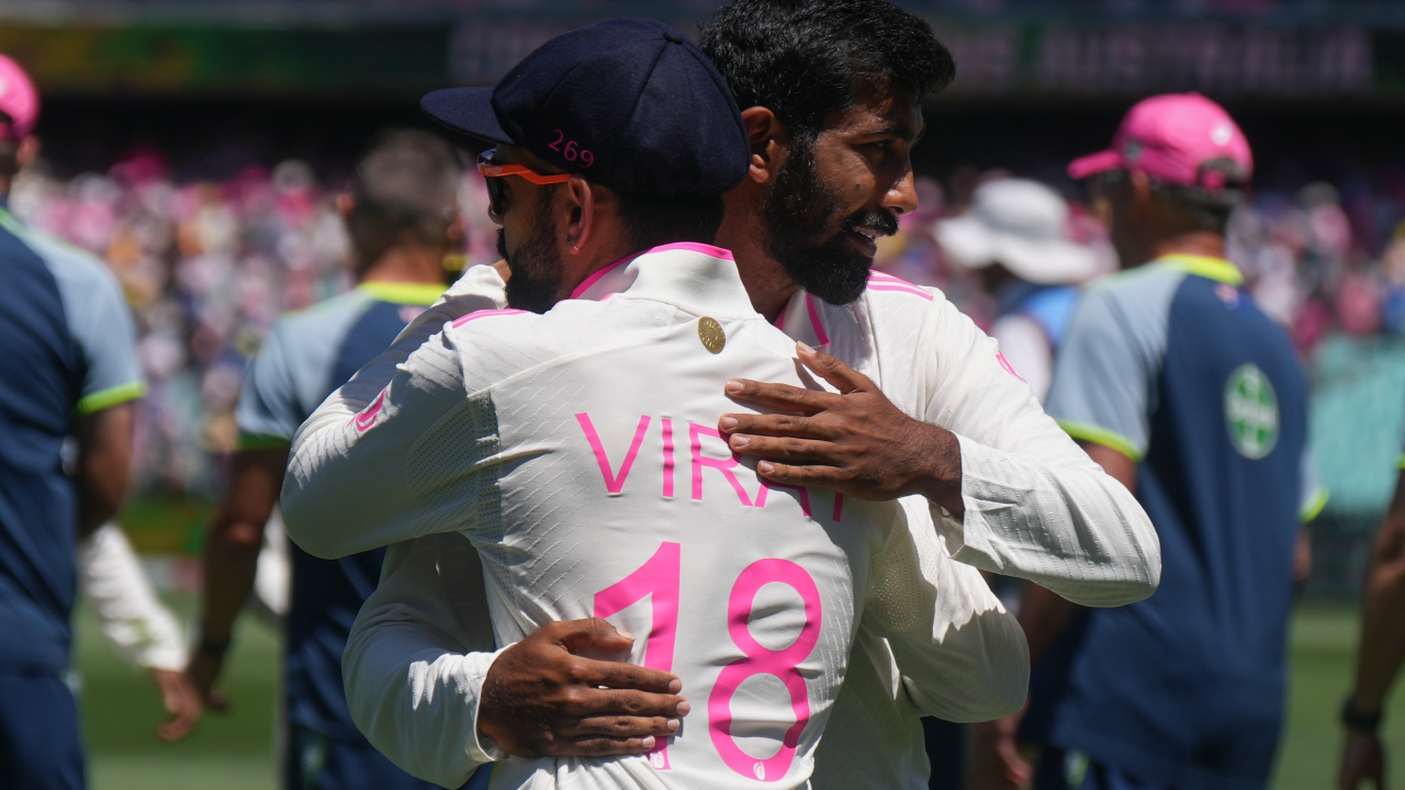 Jasprit Bumrah Virat Kohli Test Hug AP