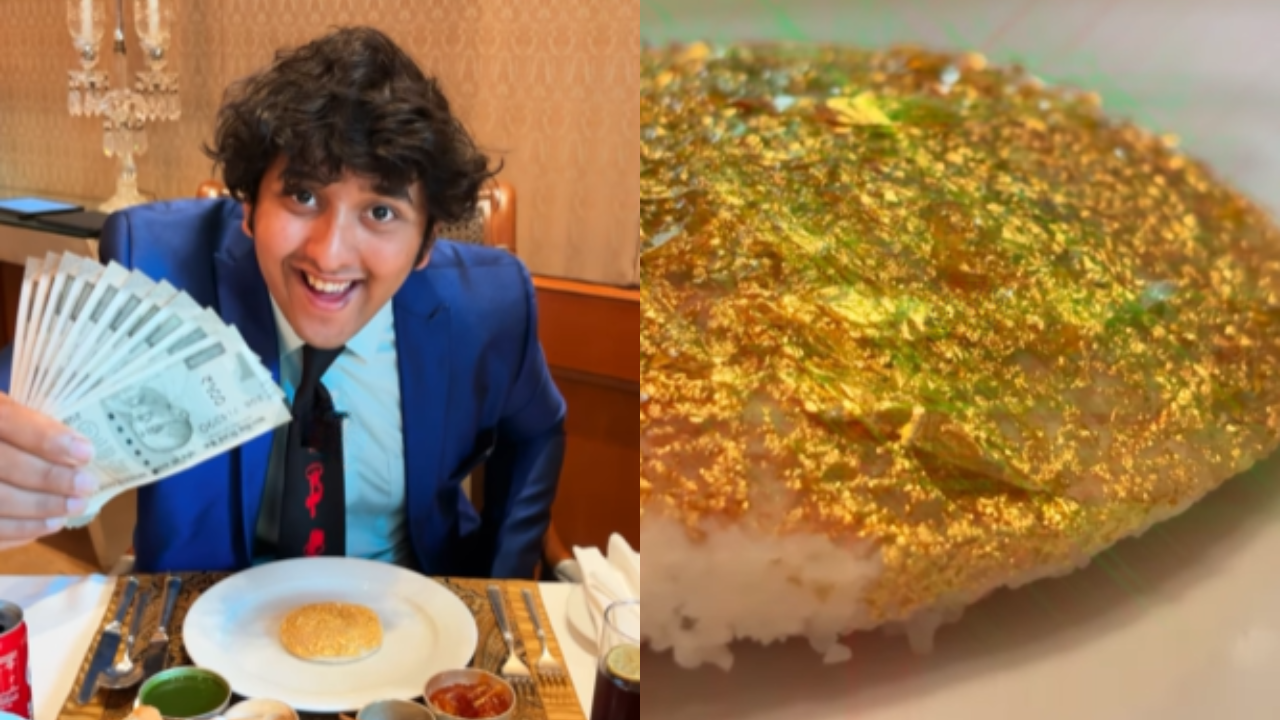 23-carat gold plated idli at Leela Palace, Bangalore