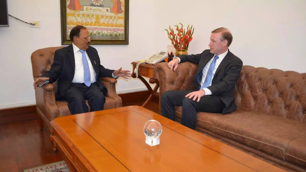 NSA Ajit Doval with his US counterpart Jake Sullivan