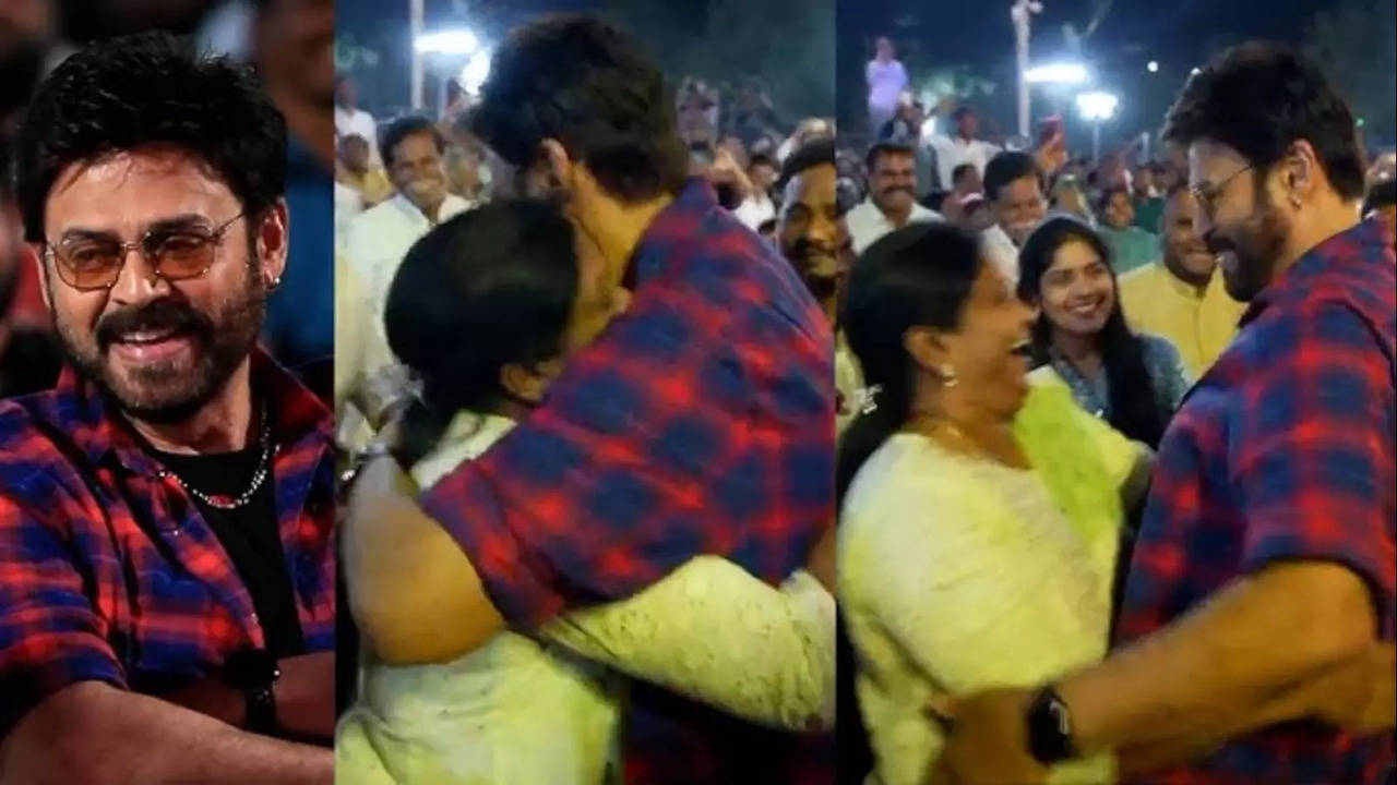 Venkatesh hug lady fan