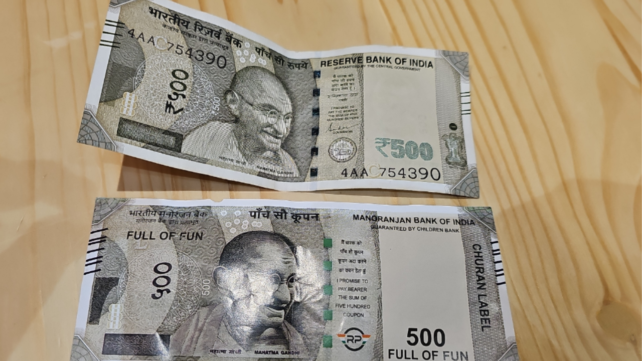 'am i an idiot': tourist in gurugram attempts to pay driver with rs 500 note from 'manoranjan bank'