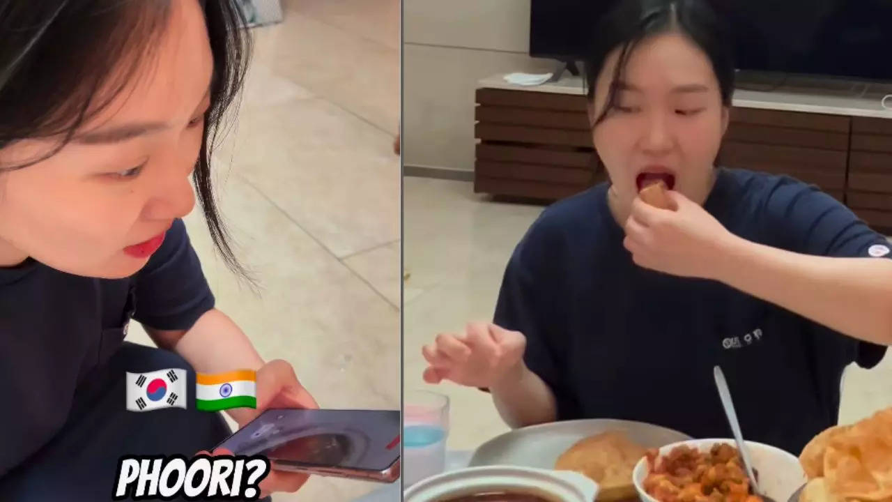 korean woman taste Aloo Puri video viral (instagram)