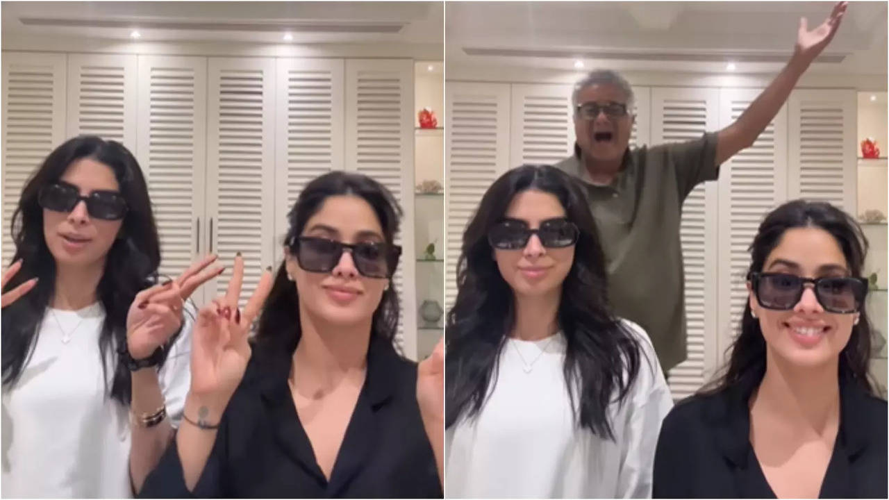 Khushi Kapoor Recreates Loveyapa Title Song With Sister Janhvi Kapoor, Don't Miss Boney Kapoor's Adorable Cameo