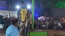 Video - Elephant lost its balance in Malappuram festival, man jumped in the air along with trunk, 17 injured in stampede