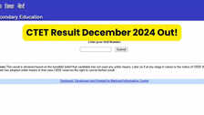 CTET Result December 2024 Declared on ctetnicin, Get Direct Link Here