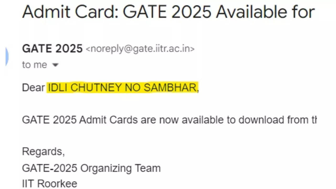 IIT Roorkee Blames Technical Glitch For ‘Dear Idli Chutney No Sambhar’ Email to GATE Aspirants