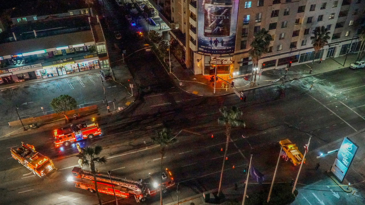 Massive Police Presence In Los Angeles Amid Fires