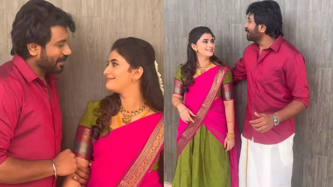  Vetri Vasanth Vaishnavi : சுத்தி தான் போடணும்... திருமணத்திற்கு பிறகு முதன் முறையாக வெற்றி வசந்த் - வைஷ்ணவி ஃபோட்டோஷூட்! 