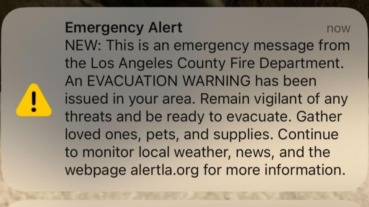 Los Angeles local receive new evacuation alert