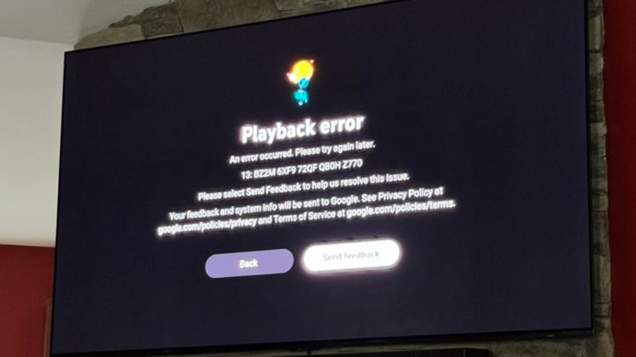 YouTubeTV Playback Error