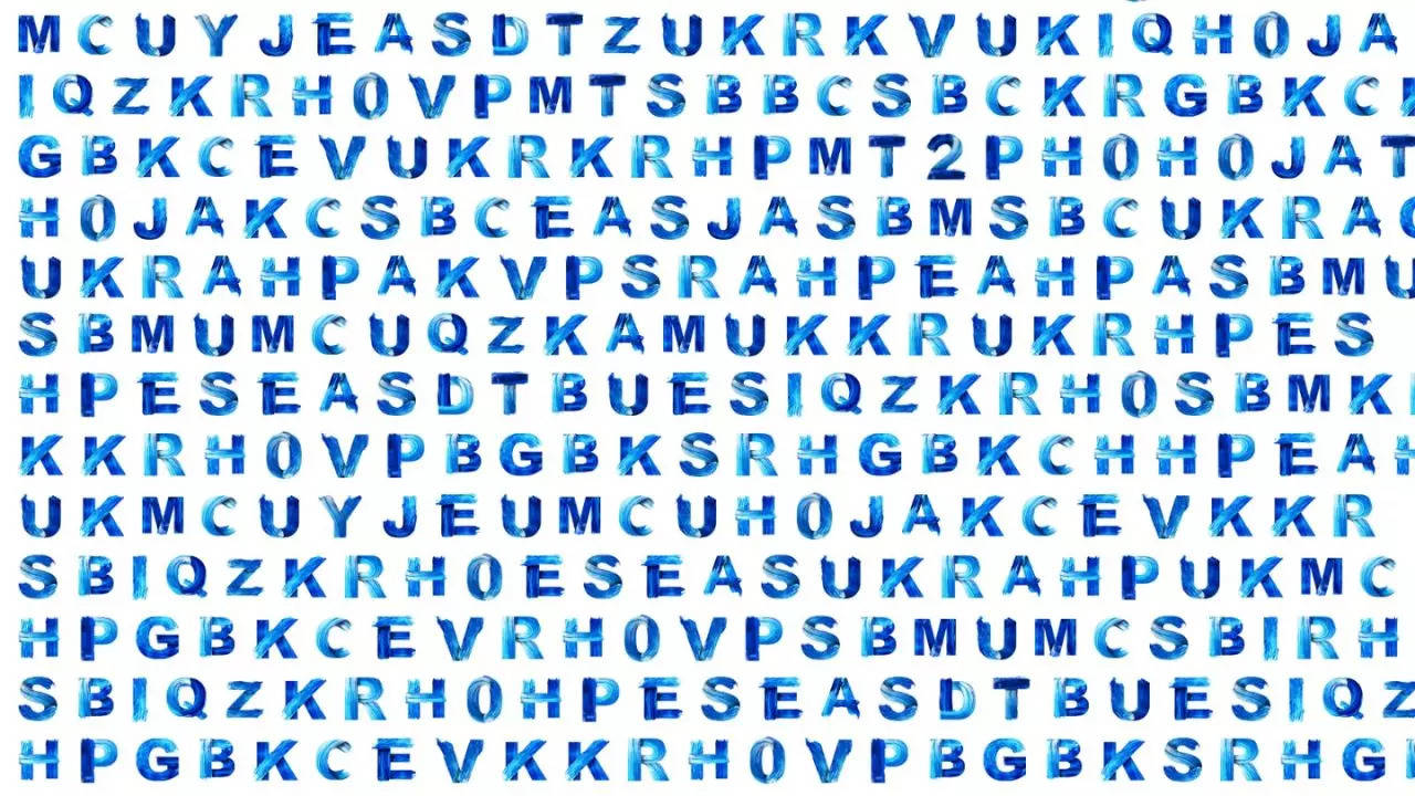 Optical confusion test: In the stream of letters, find the only number 2 in 5 seconds