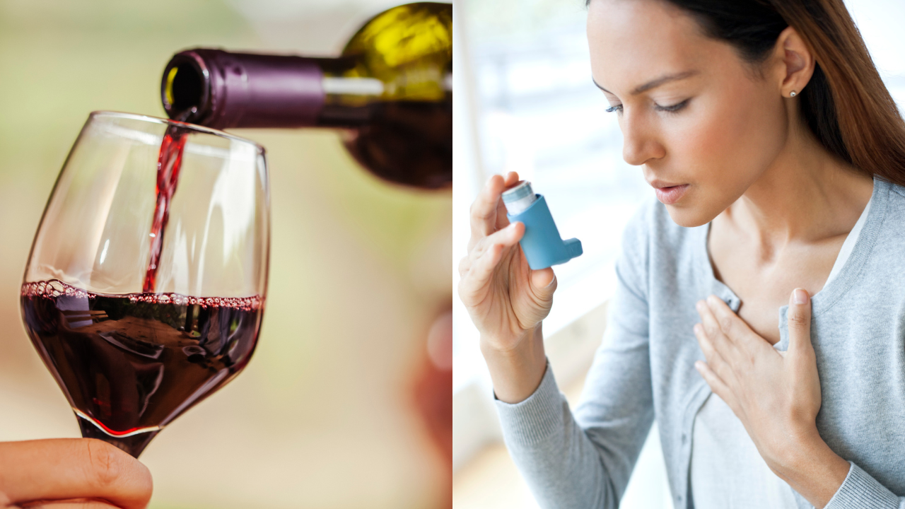 Why should asthma patients avoid drinking wine?