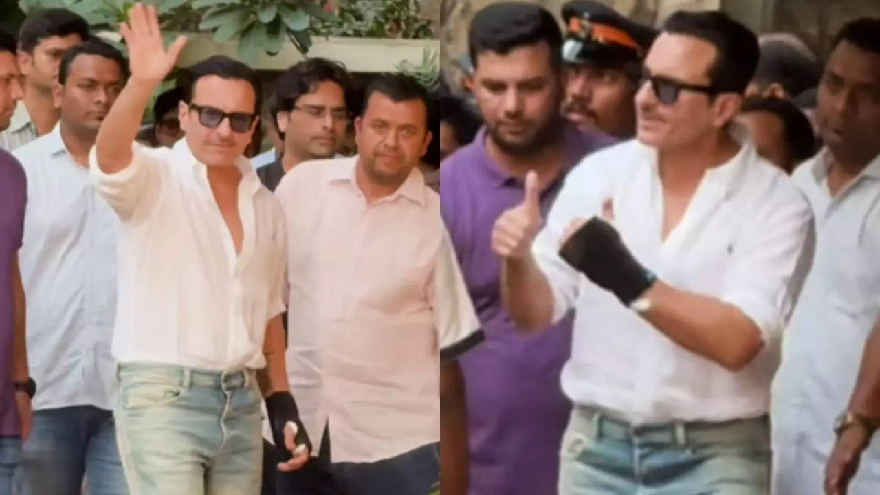 Saif Ali Khan Waves, Does Namaste To Fans Gathered Outside Bandra Residence After Discharge