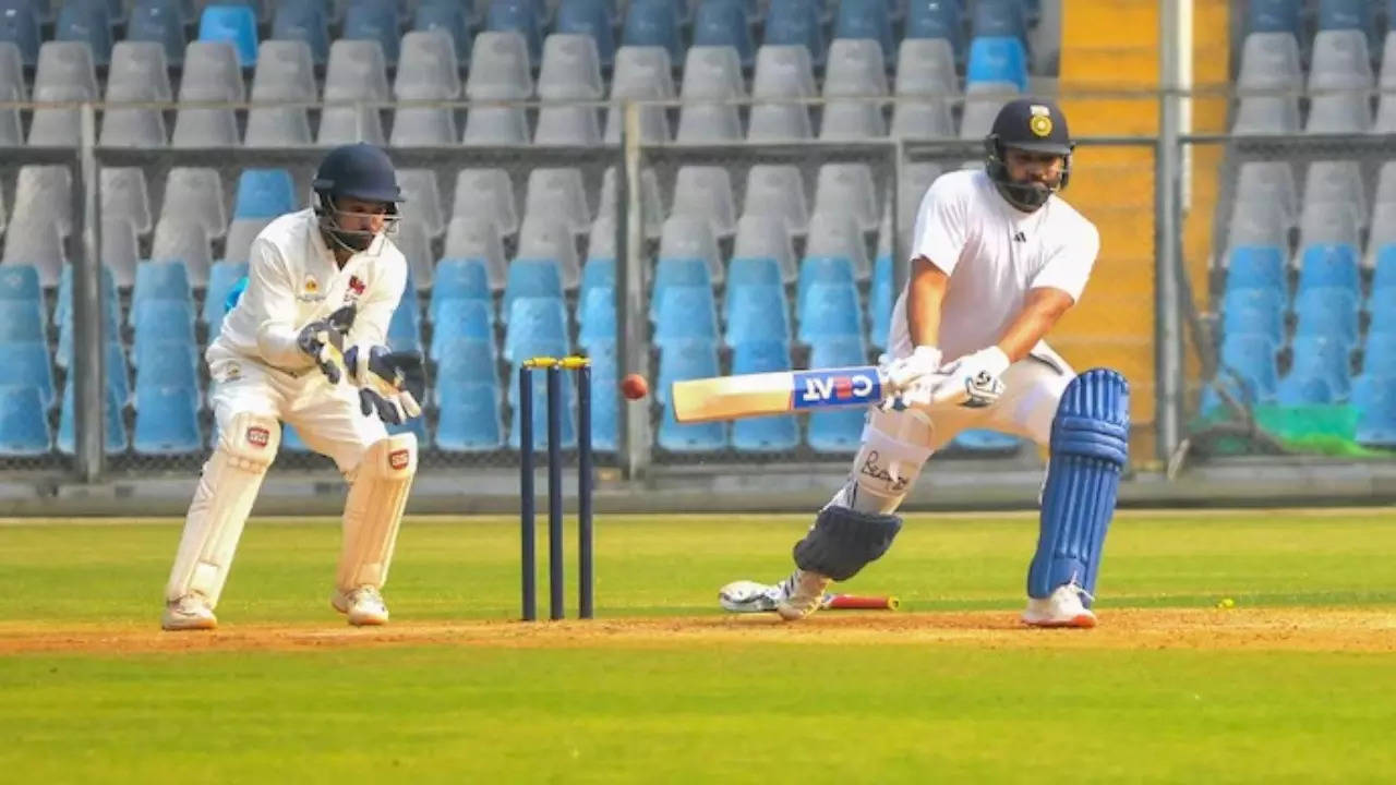 Rohit Sharma during a practice session for Mumbai Cricket Team