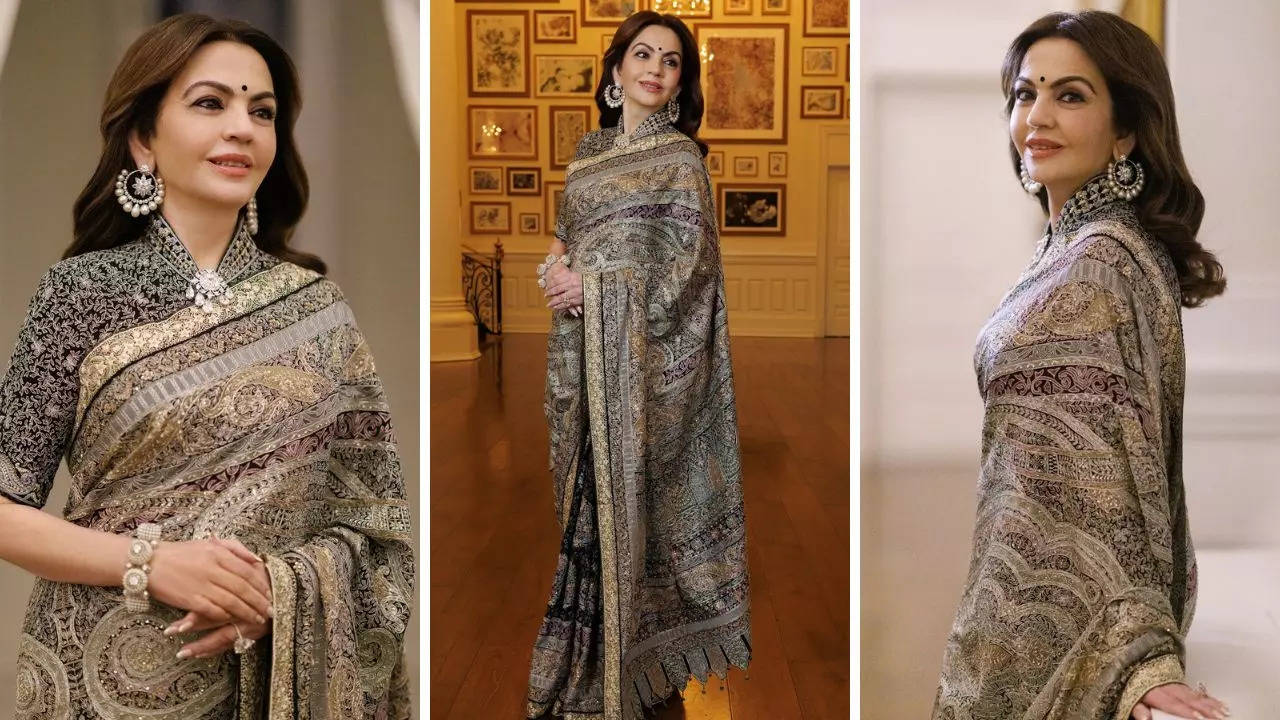 Nita Ambani’s Jamawar Saree for Donald Trump’s Presidential Dinner Required Over 1,900 Hours of Work by Artisans