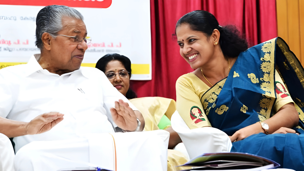 PP Divya With Chief Minister Pinarayi Vijayan