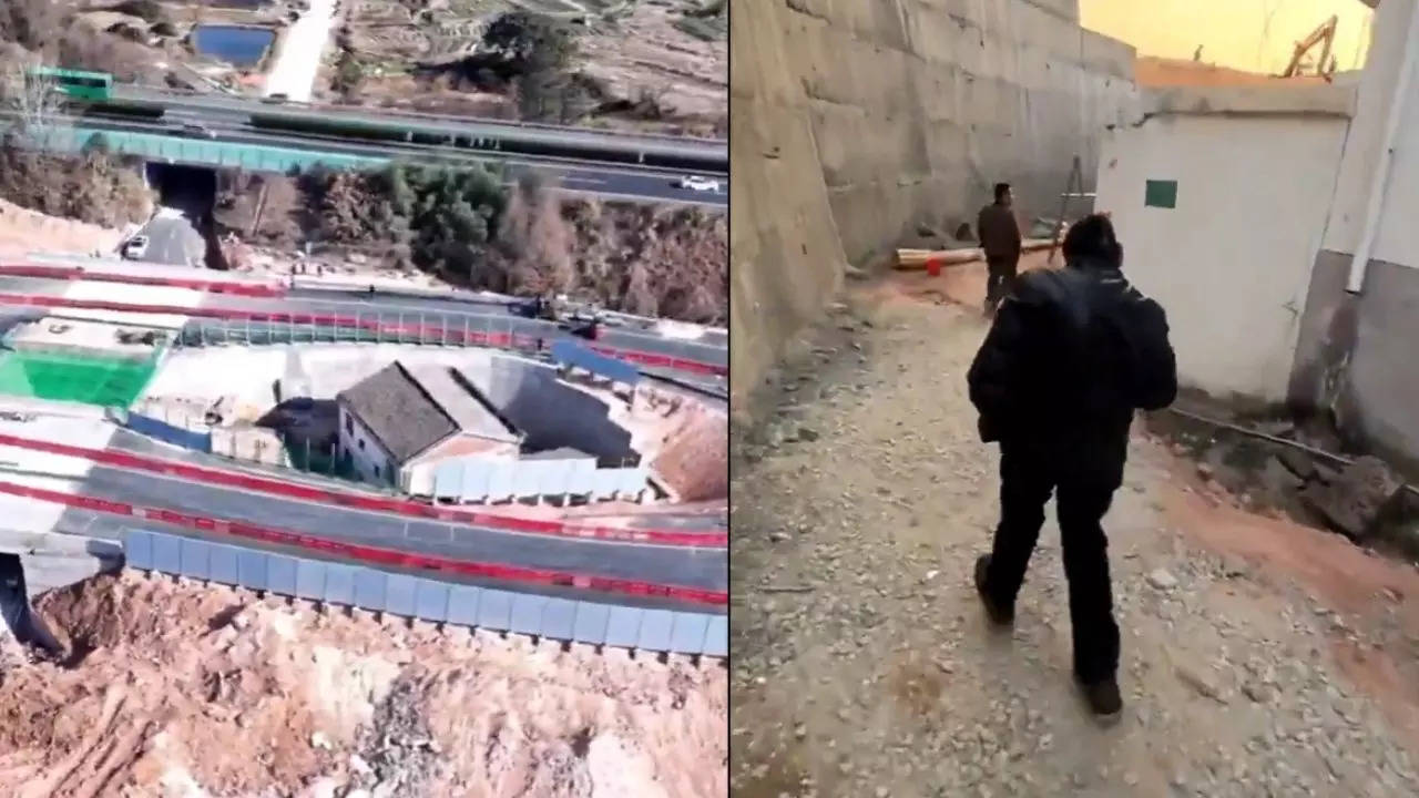 Chinese Man's House Surrounded By Highway