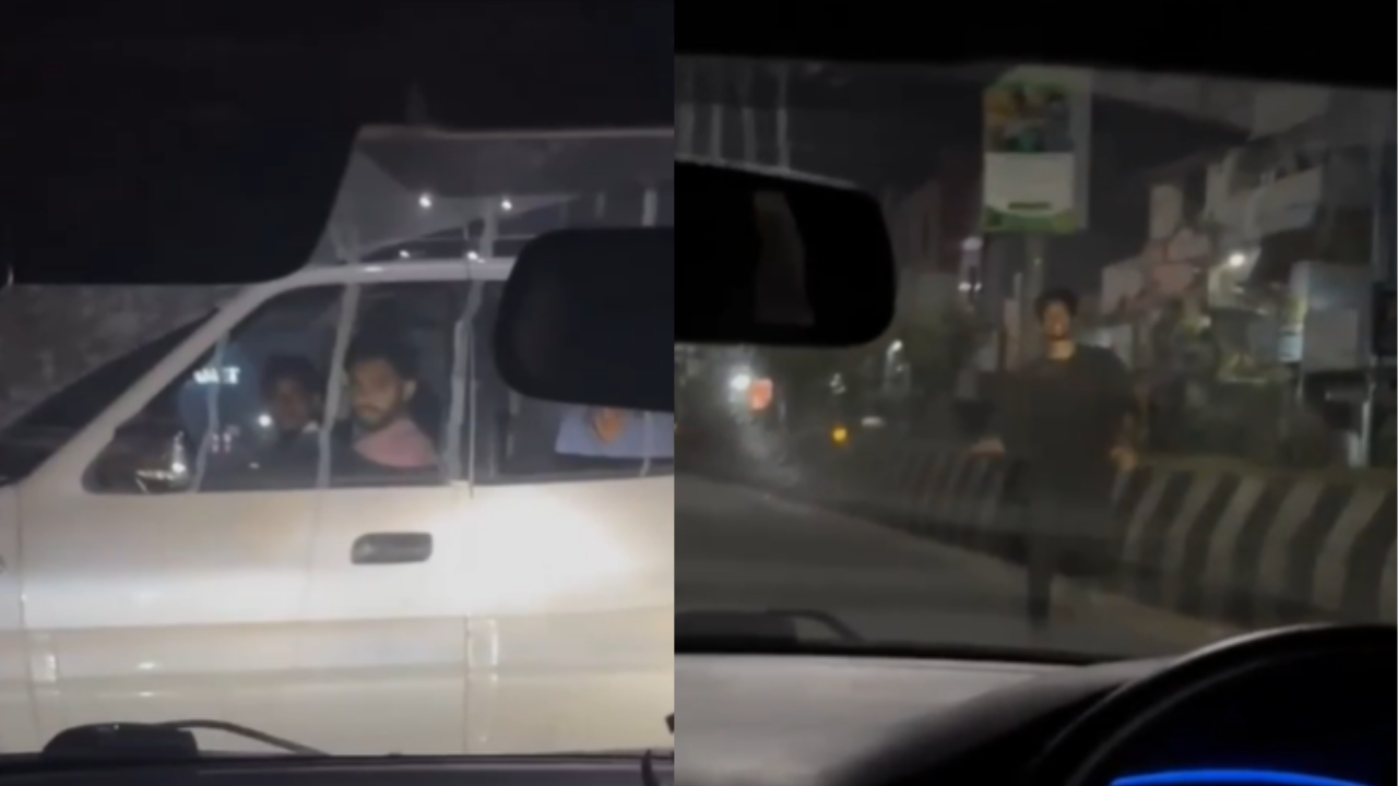 chennai ecr viral video car with dmk flag chases woman in car viral video shows women escaping in car